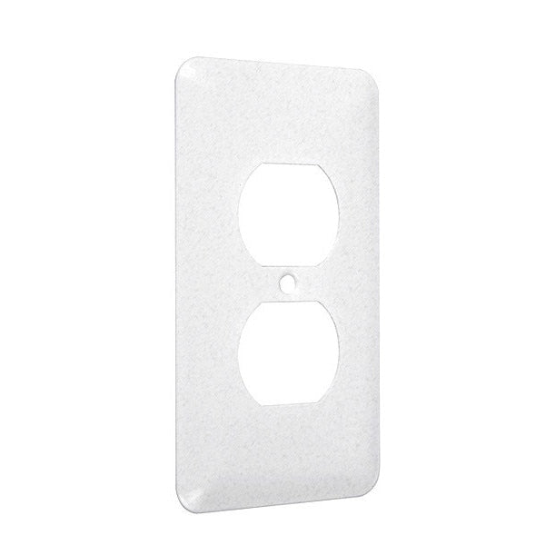 Duplex Princess Wall Plates, Number of Gangs: 1 Metal, Textured Finish, White