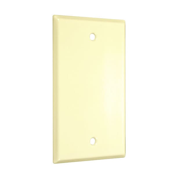 Blank Standard Wall Plates, Number of Gangs: 1 Metal, Smooth Finish, Ivory