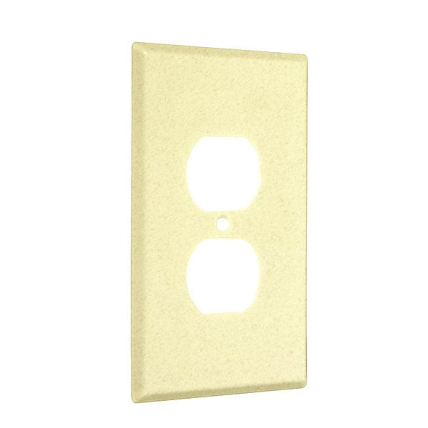 Duplex Jumbo Wall Plates, Number of Gangs: 1 Metal, Textured Finish, Ivory