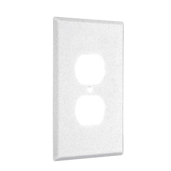 Duplex Jumbo Wall Plates, Number of Gangs: 1 Metal, Textured Finish, White