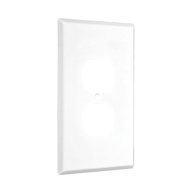 Duplex Jumbo Wall Plates, Number of Gangs: 1 Metal, Smooth Finish, White