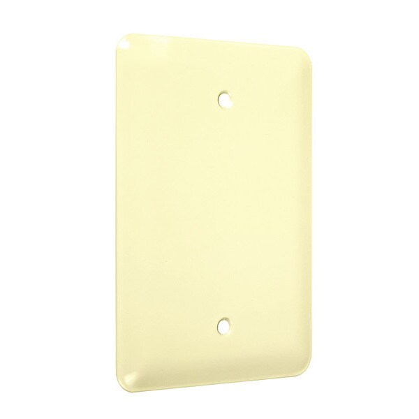 Blank Maxi Wall Plates, Number of Gangs: 1 Metal, Smooth Finish, Ivory
