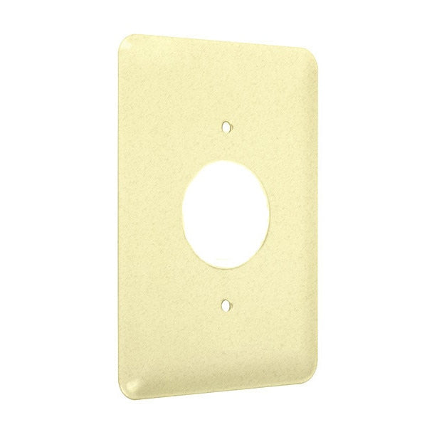 Single Receptacle Maxi Wall Plates, Number of Gangs: 1 Metal, Textured Finish, Ivory