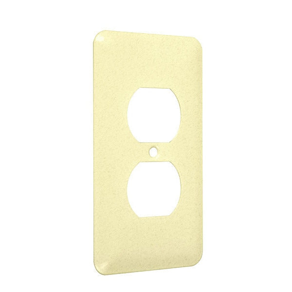 Duplex Princess Wall Plates, Number of Gangs: 1 Metal, Textured Finish, Ivory