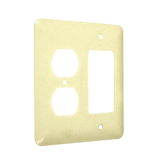 Duplex/Decorator Maxi Wall Plates, Number of Gangs: 2 Metal, Textured Finish, Ivory