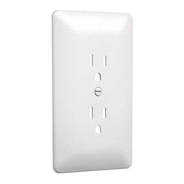 Masque Duplex Wall Plates, Number of Gangs: 1 Plastic, Textured Finish, White