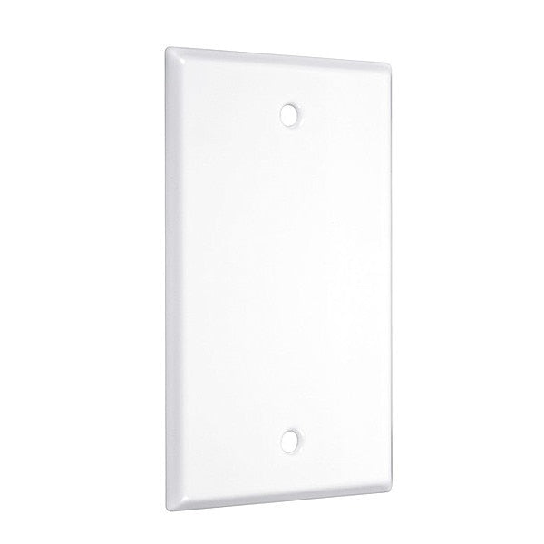 Blank Standard Wall Plates, Number of Gangs: 1 Metal, Smooth Finish, White