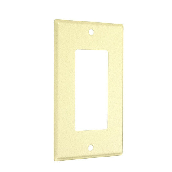 Decorator Standard Wall Plates, Number of Gangs: 1 Metal, Textured Finish, Ivory