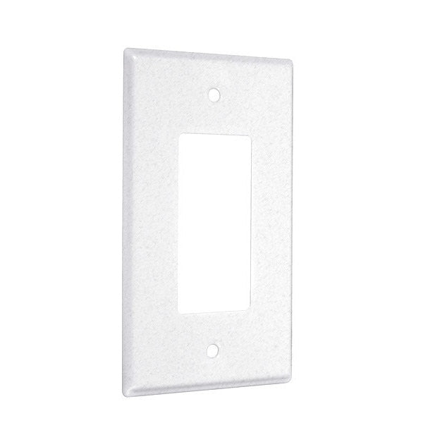 Decorator Standard Wall Plates, Number of Gangs: 1 Metal, Textured Finish, White