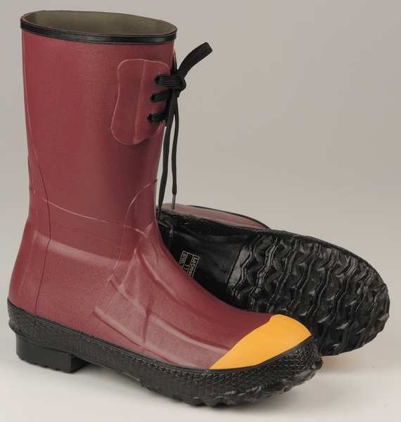 Size 7 Men's Steel Rubber Boot, Red