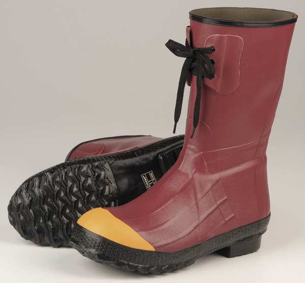 Size 7 Men's Steel Rubber Boot, Red