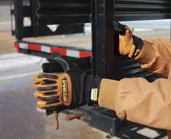 Mechanics Gloves, 2XL, Tan, Leather, Leather/Ribbed Nylon/Spandex