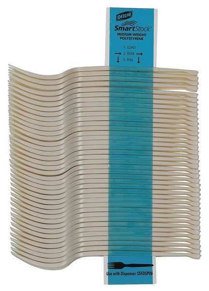 Plastic Disposable Fork Dispenser Cutlery, Medium Weight, PK960