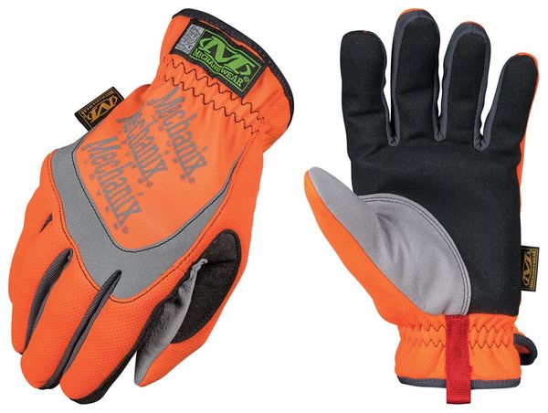Hi-Vis Mechanics Gloves, XL, Yellow, Anatomically Designed Two-Piece Palm, Trekdry(R)