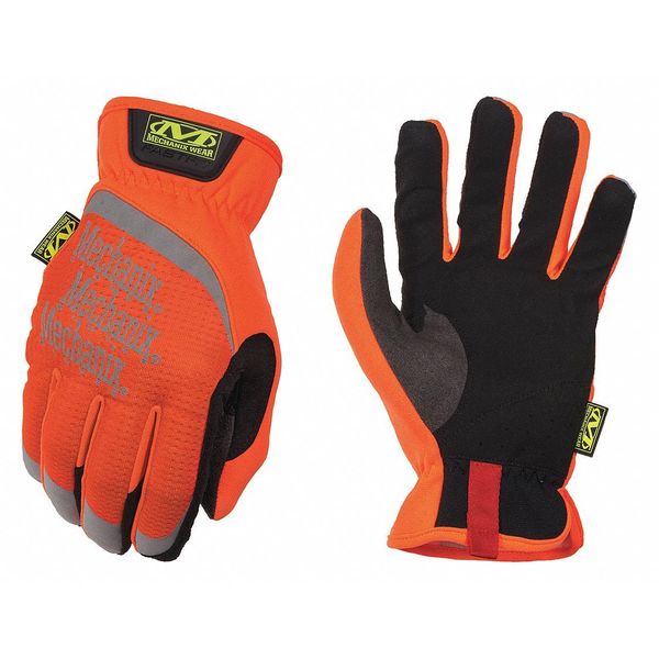 Hi-Vis Mechanics Gloves, XL, Yellow, Anatomically Designed Two-Piece Palm, Trekdry(R)