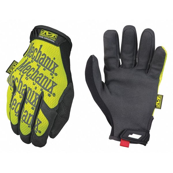 Hi-Vis Mechanics Gloves, XL, Yellow, Synthetic Leather, Trekdry(R)