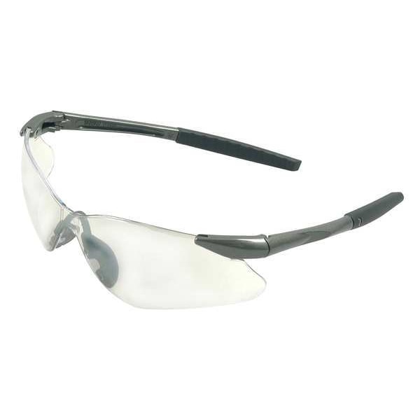 Safety Glasses, Wraparound Clear Polycarbonate Lens, Scratch-Resistant