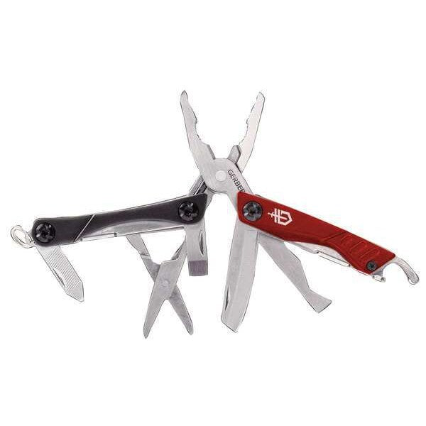 Multi-Tool, 10 Tools, 2-3/4 In, Red/Black