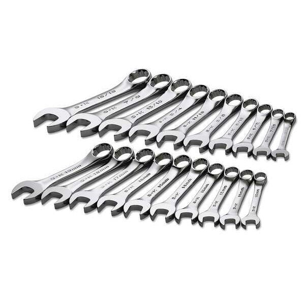 Combo Wrench Set, 3/8-15/16, 10-19mm, 20 Pc