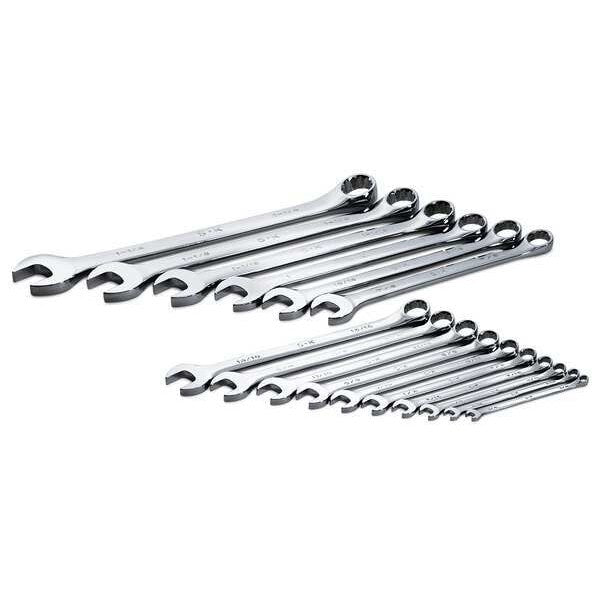 Combo Wrench Set, Long, 1/4-1-1/4 in, 16 Pc