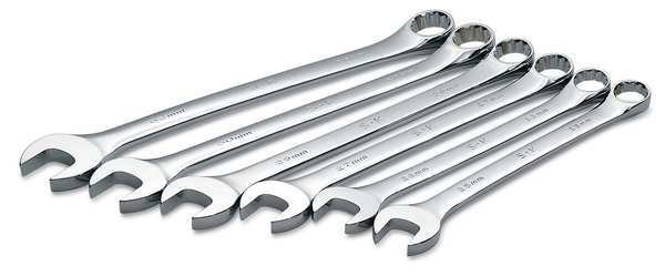 Combo Wrench Set, Chrome, 25-32mm, 6 Pc