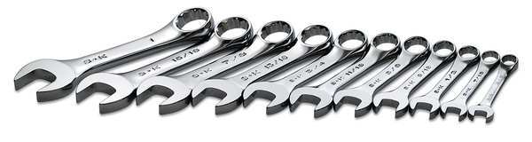 Combo Wrench Set, Short, 3/8-1 in., 11 Pc