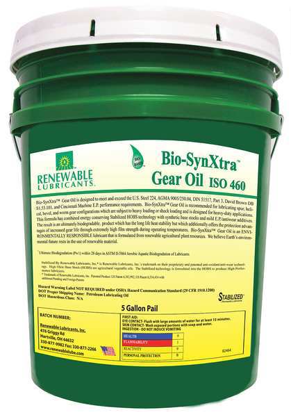 5 gal Bio-SynXtra Gear Oil Pail Yellow