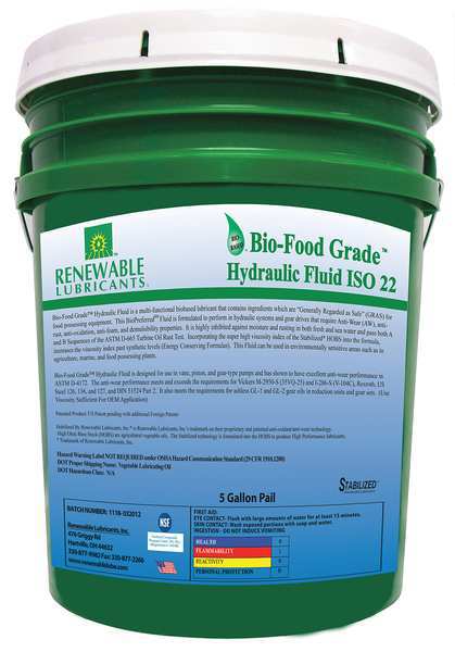 Food Grade Hydraulic Oil, 5 gal.