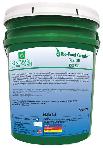 Food Grade Gear Oil, 5 gal.