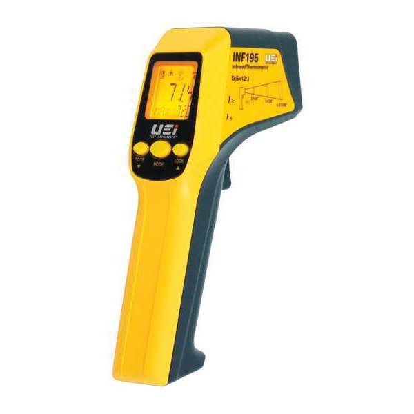 Infrared Thermometer, LCD, -76 Degrees  to 1022 Degrees F, 8 Dot Circle Laser Sighting