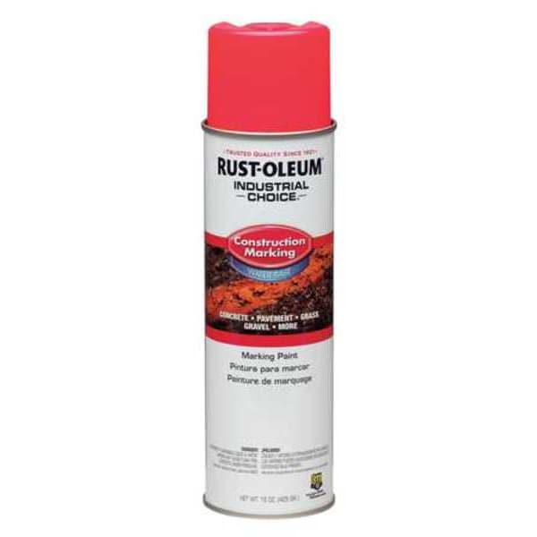 Construction Marking Paint, 17 oz., Fluorescent Pink, Water -Based