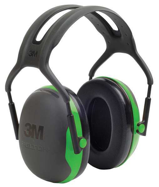 Over-the-Head Ear Muffs, 22 dB, Peltor X1, Black/Green