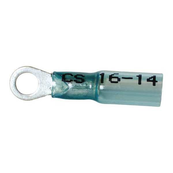 16-14 AWG Heat-Shrink Ring Terminal #8 Stud PK10