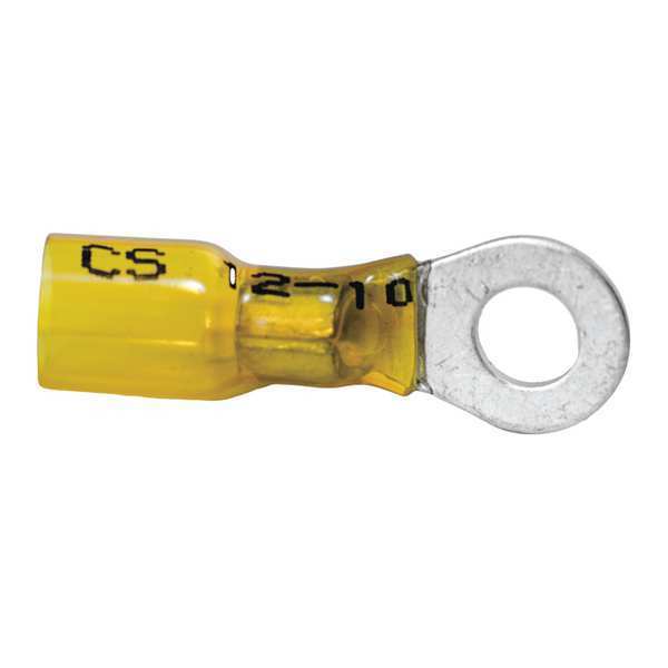 12-10 AWG Heat-Shrink Ring Terminal #10 Stud PK10