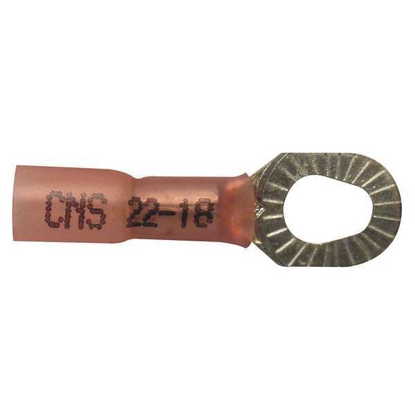 22-18 AWG Heat-Shrink Ring Terminal #6, #8, #10 Stud PK10