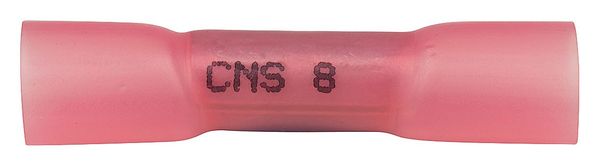 Butt Splice Connector, 8 AWG, Pink, PK10
