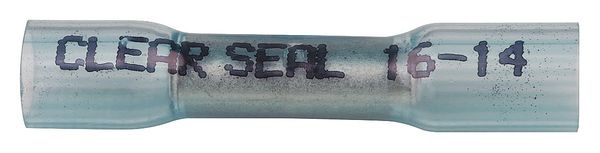 Butt Splice Connector, 16-14AWG, Blue, PK50