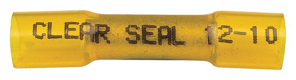 Butt Splice Connector, 12-10 AWG, Yel, PK50