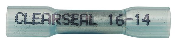 Butt Splice Connector, 16-14AWG, Blue, PK10