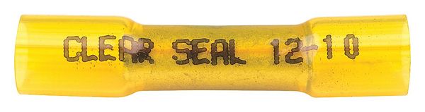 Butt Splice Connector, 12-10 AWG, Yel, PK10