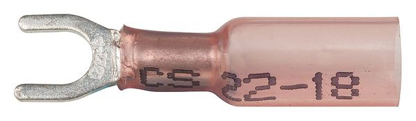 22-18 AWG Heat-Shrink Fork Terminal #10 Stud PK10