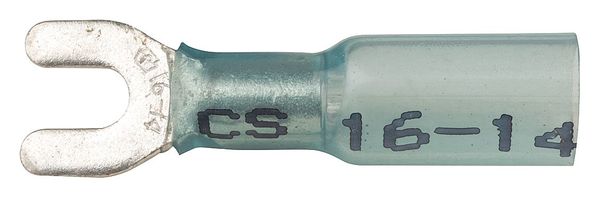 16-14 AWG Heat-Shrink Fork Terminal #6 Stud PK10