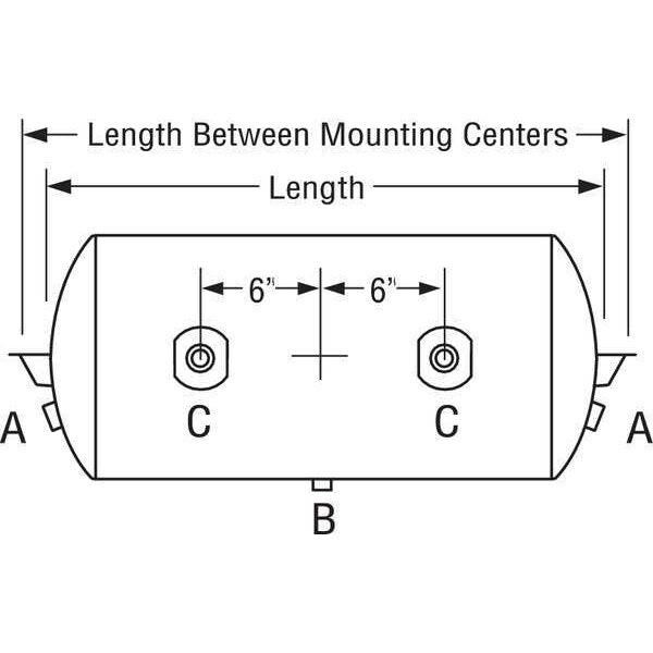 Air Tank, 12-1/2 In H, 125 psi
