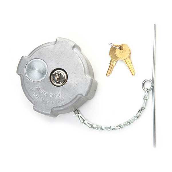 Fuel Cap, Nonvnted, Locking, 1/4 In Thread