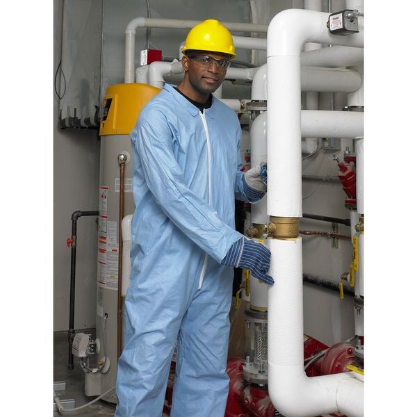 Flame Resistant Coverall, Sky Blue, Pyrolon Plus, 2XL