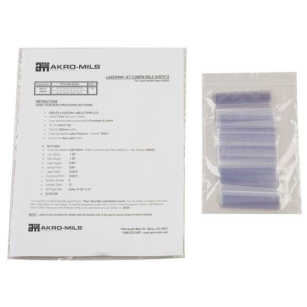 Card Stock Holder, 13/16 x 3 In., PK25