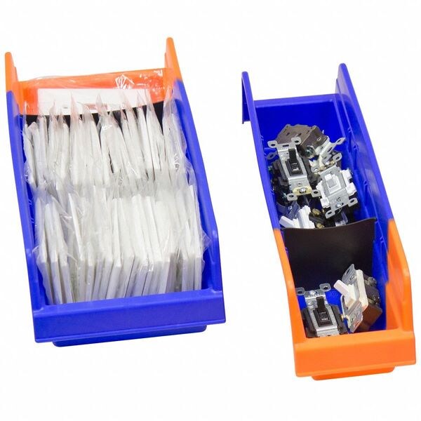 Plastic Divider, Black, 5 15/16 in L, Not Applicable W, 2 7/8 in H