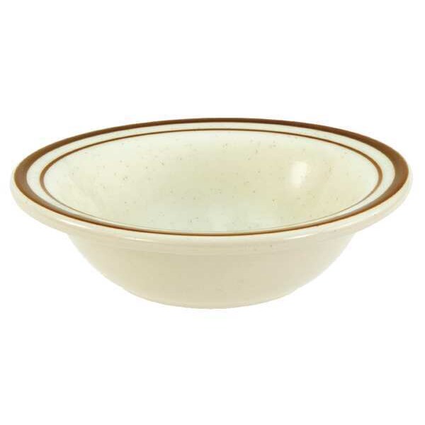 Grapefruit Bowl, 9 oz., Ceramic Brown Speckled w/Double Band PK36