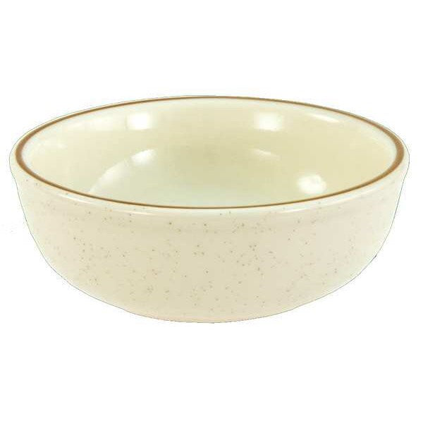 Nappie Bowl, 12 oz., Ceramic Brown Speckled w/Double Band PK36