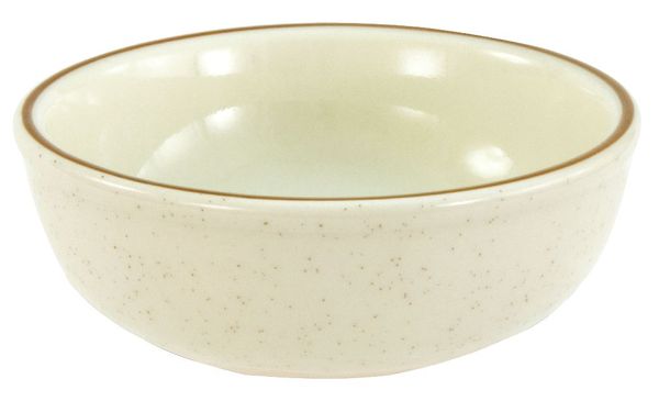 Nappie Bowl, 15 oz., Ceramic Brown Speckled w/Double Band PK36
